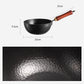 Handmade Hammered Cast Iron Non-Coated Wok with Lid