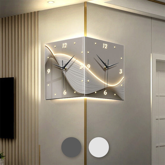 No-Drill Minimalist Double-Sided Wall Clock Set